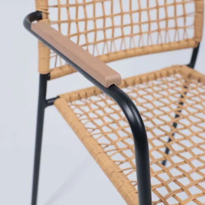 Кресло садовое BERGAMO, PE, иск.роттанг,черный+коричневый_13