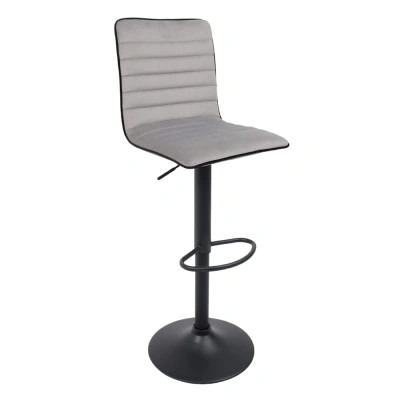 Стул барный DARSY, (серый велюр HCJ-38+черный велюр HCJ-50/черный) фотография