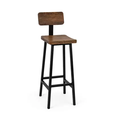 Стул барный HALLS-MS78 DD, дуб мореный/черный фотография