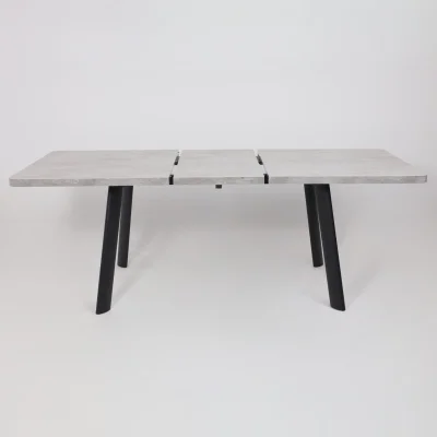 Стол LEON LUX RADIAL-160, раздвижной 160(205)х90, Серый сланец/Чёрный_19