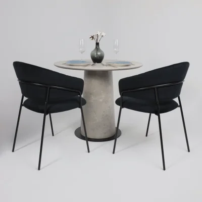 Стол AV 2317, МДФ+керамика, нераздвижной 900 серый, матовый CARMEN LIGHT GREY/черный+HPL Бетао_5