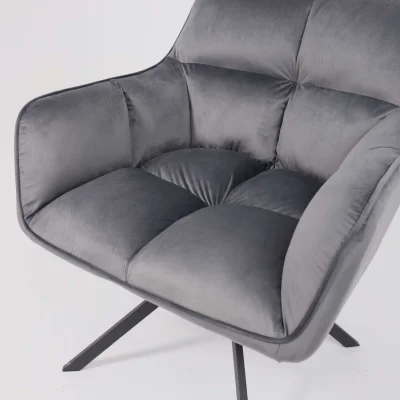 Кресло VIRGINIA, поворотное, велюр, тем.-серый HCJ-40/черный_16