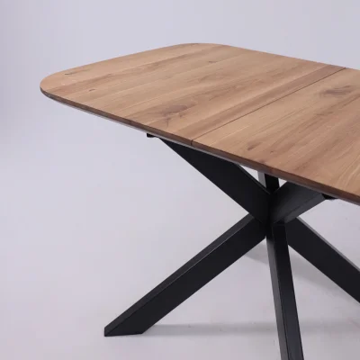 СТОЛЕШНИЦА раздвижная ВЕЙВ + ПОДСТОЛЬЕ КСЕ/Р-80 дуб натуральный/черный  (1200(1600)/800/750)_11