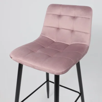Стул STELLA, барный, пыльная роза велюр HLR25/черный_15