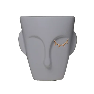 Ваза керамическая CLOKE, серый, 17*1,5*18,5см фотография