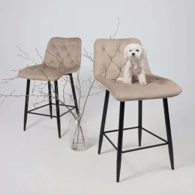 Стул барный VITO, бежевый велюр HLR-08/черный_8