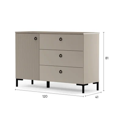 Н.м. "DOMENICA" тумба KOM1D3S, к.Глиняный серый+Дуб сильвержек ореховый/Глиняный серый_5