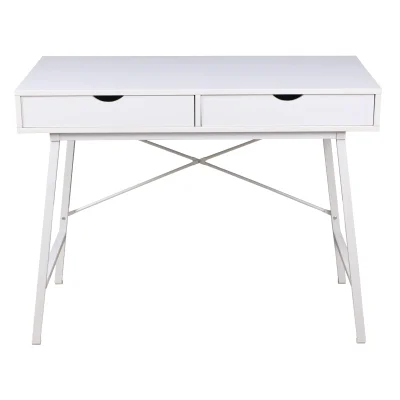 Стол письменный AGAT ECONOM, белый/белый металл, 1000*500*780_1