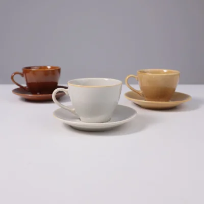 Чайный набор OPALUS, фарфор, айвори, кружка 200мл + блюдце_2