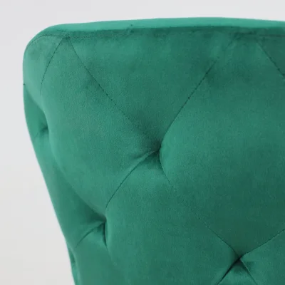 Стул DUBAI, поворотный, (зеленый велюр/золото)_14