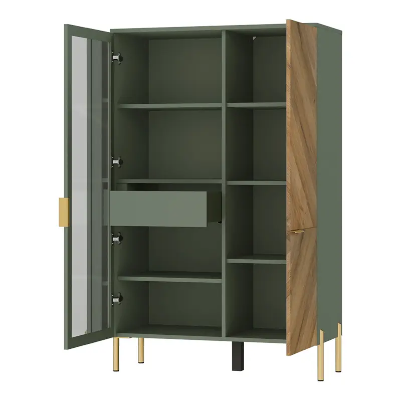 Н.м. "SIENA" шкаф REG1W1D/140 с подсветкой, к.Дымчатый зеленый/ф.Дымчатый зеленый+Дуб вотан_preview_3