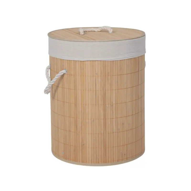 Корзина BAMBOO DUO, круглая, светлый, d40*50см фотография