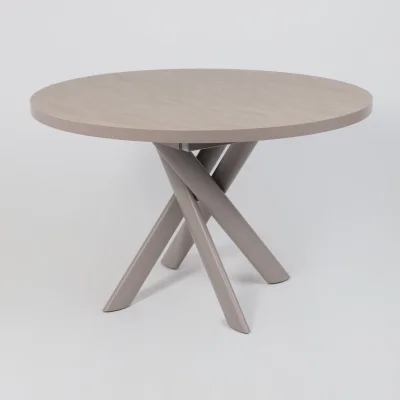 Стол RONALDO-120, круглый раздвижной 120(160), БЕЖЕВЫЙ КАМЕНЬ-HPL/Капучино_5
