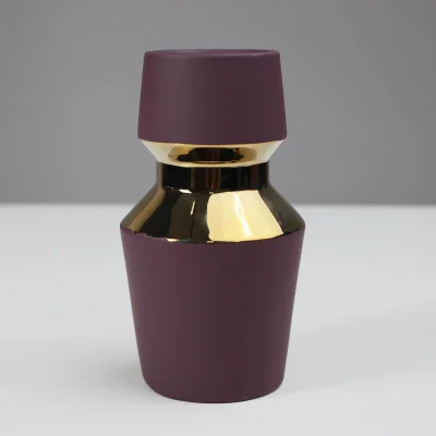 Ваза керамическая ASTOR, фиолетовый+золото, 11*20см_4