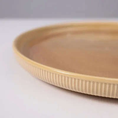 Блюдо STRIA, фарфор, пшеничный, d26,5*3см_12