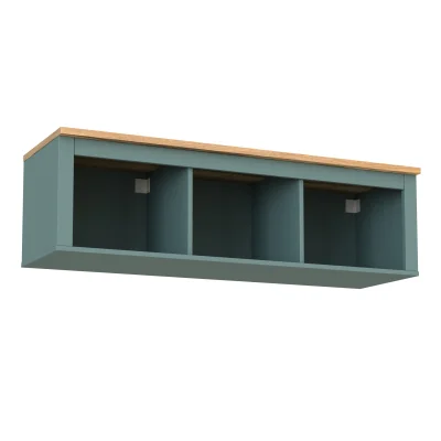 Полка навесная САГА 3 секции, темно-бирюзовая/ясень (2.08.17.150.16 RU) фотография