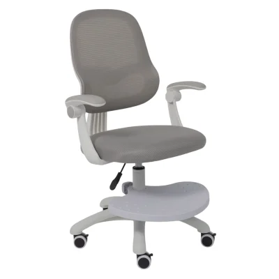 Кресло поворотное LUNA, сетка+ткань, серый фотография