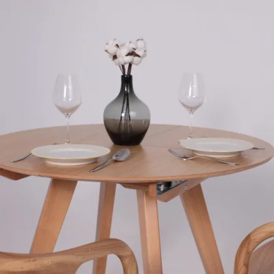 Стол ТАМУС, круглый раздвижной 870 (1160), Светлый бук без тонировки/Светлый бук_5