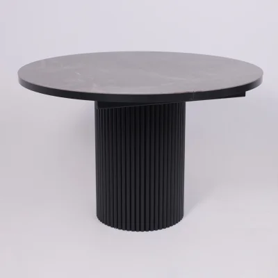 Стол ASKAR ROUND SLIDE-116, раздвижной круглый 116(156), BAYONA GREY PREMIUM CER/Черный_6