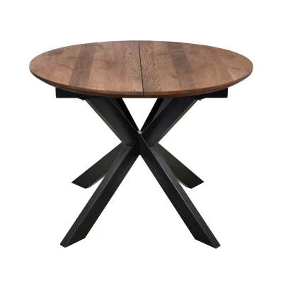 Стол РАУНД раздвижной, d100(140)*75, дуб мореный/черный (ПрР-4 DSW (02) КСЕ/Р-80) фотография