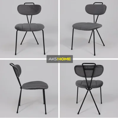 Стул TORI, серый велюр VOSS 15/черный_2