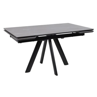 Стол JACK-140, раздвижной 140(30+30)х85, STONE GREY ST CER/Черный фотография