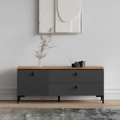 Н.м. "SAN GIMIGNANO" тумба RTV1D2S, к.Антрацитовый+Дуб нокс/ф.Антрацитовый+Готика_4