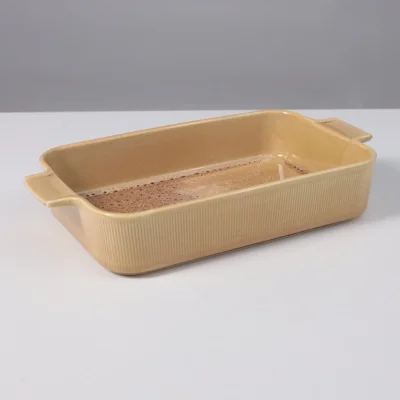 Форма для запекания STRIA, фарфор, пшеничный, 22,5*36,2*7см_2