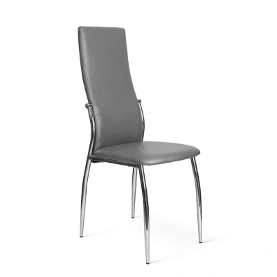 Стул DENVER, экокожа, серый PU 611/хром фотография
