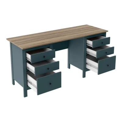 Стол письменный САГА, 161х56см, темно-бирюзовый/ясень (2.08.06.200.16 RU)_2