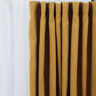 Комплект штор "Канвас" 1,5+1,5х2,7м  на ленте, цвет золотистый беж (арт.906-200) фотография