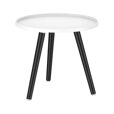 Стол журнальный TALVI, белый/черные ножки фотография