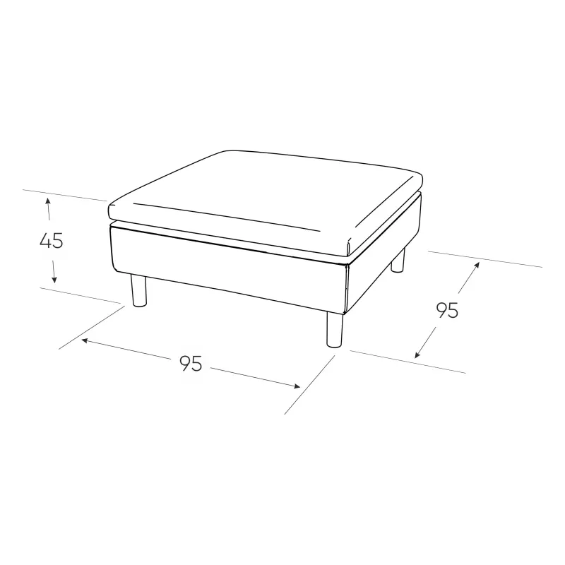 Модуль кресло Линту + угловое кресло Линту + пуф Линту Prince Ash, серый_preview_14