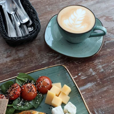 Кофейная чашка с блюдцем VITAL, фарфор, зеленый, 80мл_2