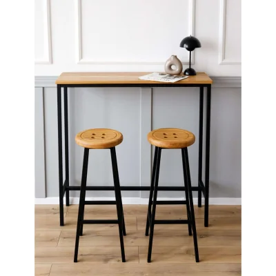 Стул барный BUTTON-78натуральный/черный_3