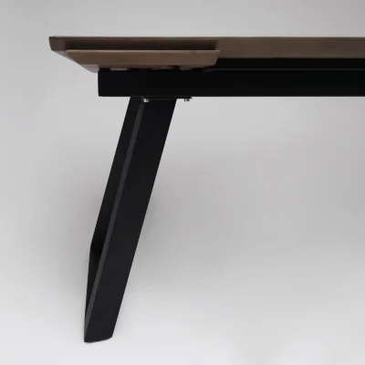 Стол САНГАЙ раздвижной, 136(196)*80*80, дуб галифакс табак / черный (ПрР-7 DSW (02) ТрН/Р-80)_14