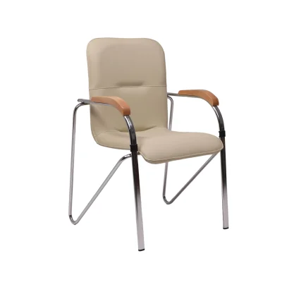 Стул Самба BOX4 (Кожа иск., DO, №122 (кремовый), Бук (1007), CH), ECONOM фотография