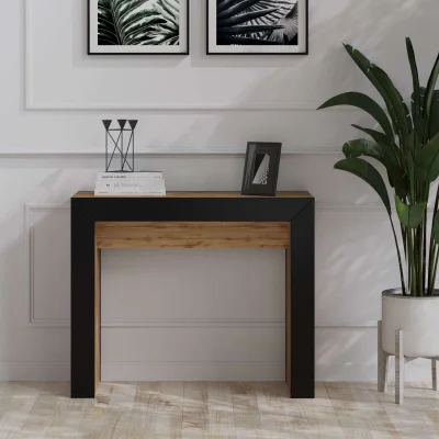 Стол раскладной (тумба) "MOBI", к.Черный / ф.Дуб вотан_4