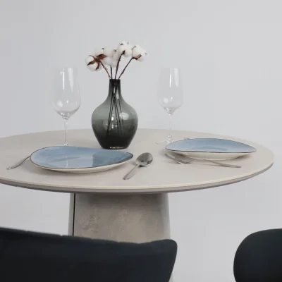 Стол AV 2317, МДФ+керамика, нераздвижной 900 серый, матовый CARMEN LIGHT GREY/черный+HPL Бетао_6