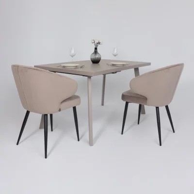 Стол BORG-140, раздвижной 140(180)х85, Бежевый камень-HPL/Капучино_4