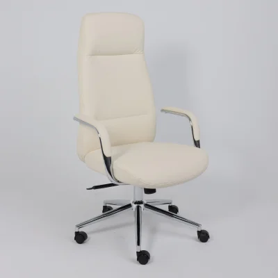 Кресло поворотное ELEMA, кремовая экокожа/хромированный металл_3