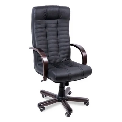 Кресло Атлант экстра (орех темный) экокожа (черная) мультиблок_2