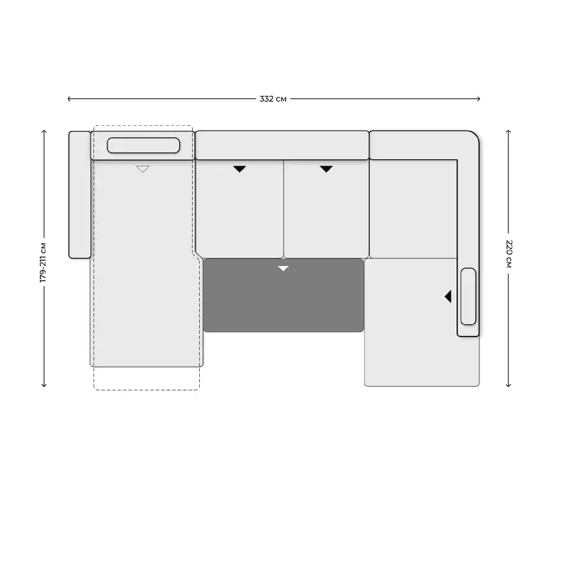 Диван SPACE PKSG CanXMoLiL - 2,5AEL ST - 1XKOR ST KSR фотография