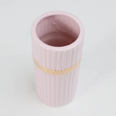 Ваза керамическая POLO, розовый, 9,5*21,5см_2