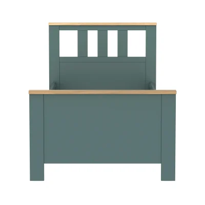 Кровать одинарная САГА 90*200, темно-бирюзовая/ясень (2.08.04.210.16 RU)_2