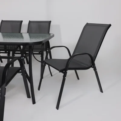 Комплект садовой мебели SUNBEAM (стол 1шт, 6 кресел, зонт 1шт), серый/черный_15