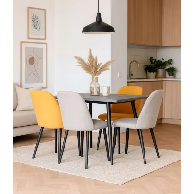 Стол BORG RADIAL-140, раздвижной 140(180)х85, Дымчатая керамика/Чёрный_3