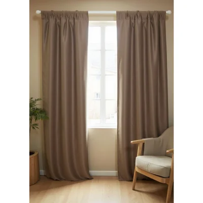 Штора "Блэкаут" 2х2,7м на универсальной ленте, цвет тёмно-бежевый (арт.SB 888-65)_4