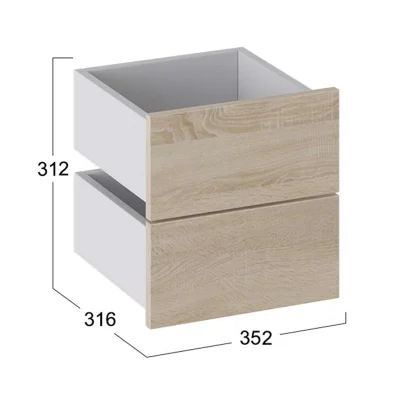 Комплект ящиков ЛИТЛ 312х316х312, дуб сонома_2