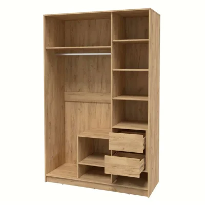 Шкаф КОНЦЕПТ Тренд КТ-Ш3, к.Дуб золотой/ф.Пепел  (В2128хШ1360хГ547мм)_4